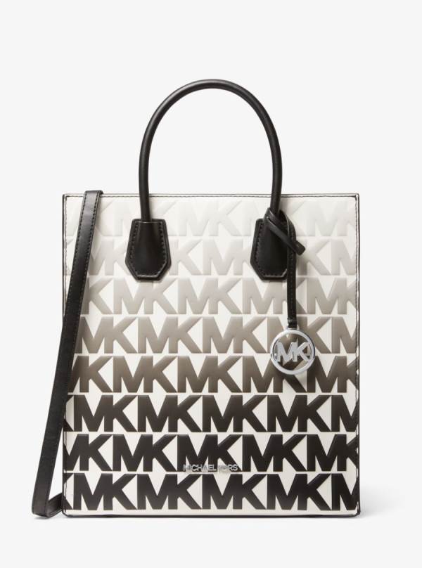 Damske Prenosná Taška Michael Kors Mercer Medium Graphic Logo Print Faux Leather Čierne - Kabelky Michael Kors Levně | JTQIA-6198